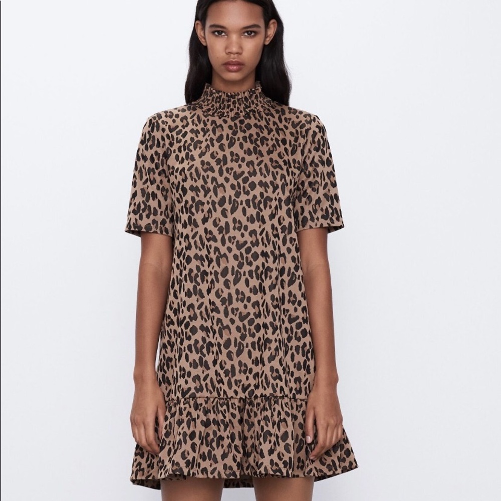 Leopard print Jacquard mini dress